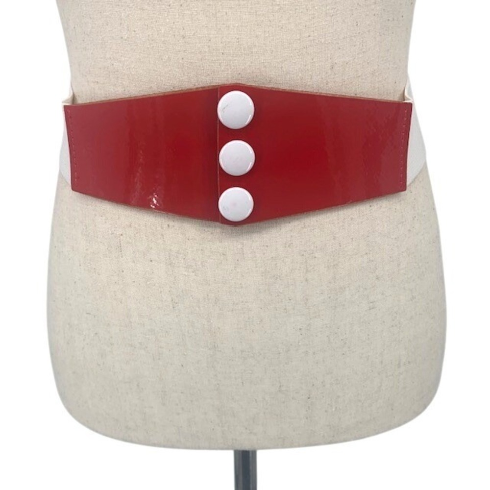 Rockabilly Wide Stretch Statement Waist Belt 3 Button Retro Mod Pin Up Cinch